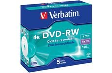 Verbatim DVD-RW 4,7GB 4X 5er JC 5 Stück